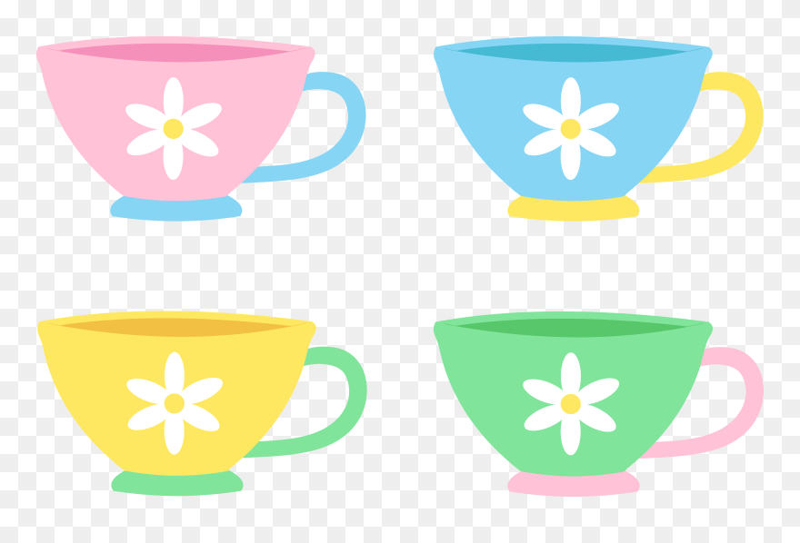 Teacup Teapot Clip Art - Alice In Wonderland Tea Cup Cartoon - Png Download