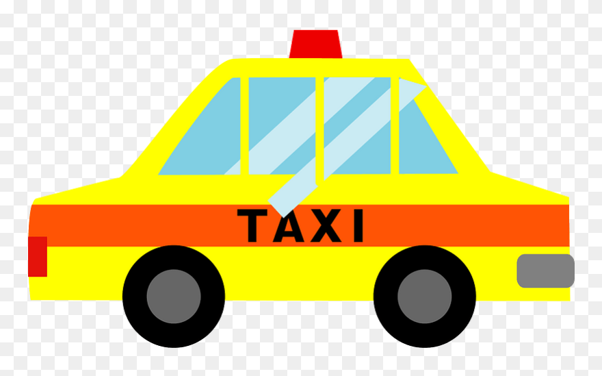 Taxi Car Clipart - イラスト フリー 素材 タクシー - Png Download