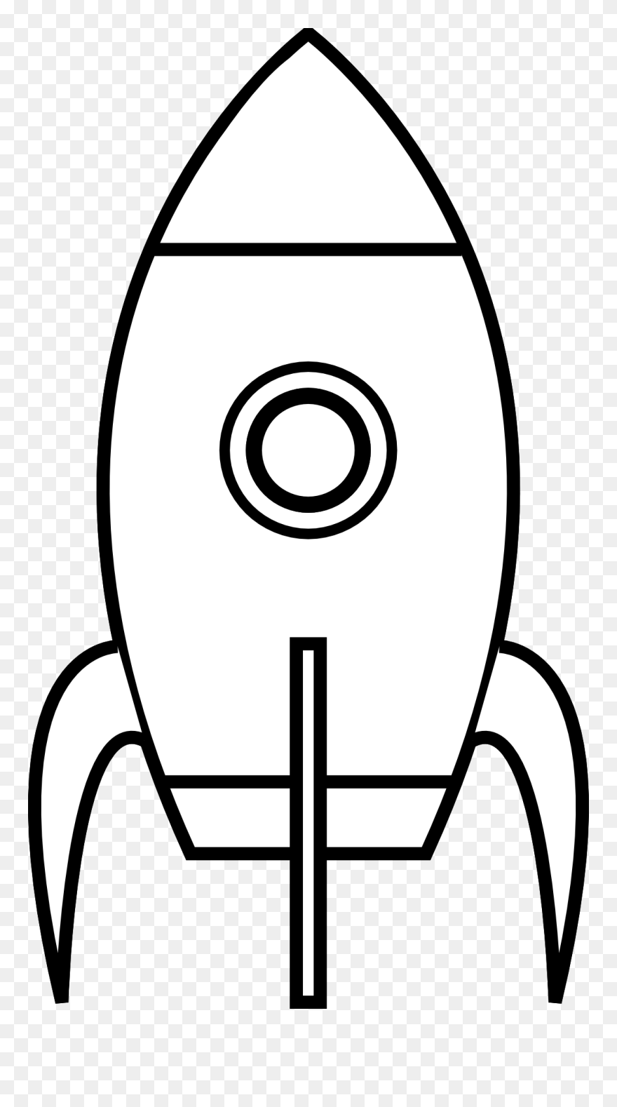 Rocketship Clipart Black And White - Png Download