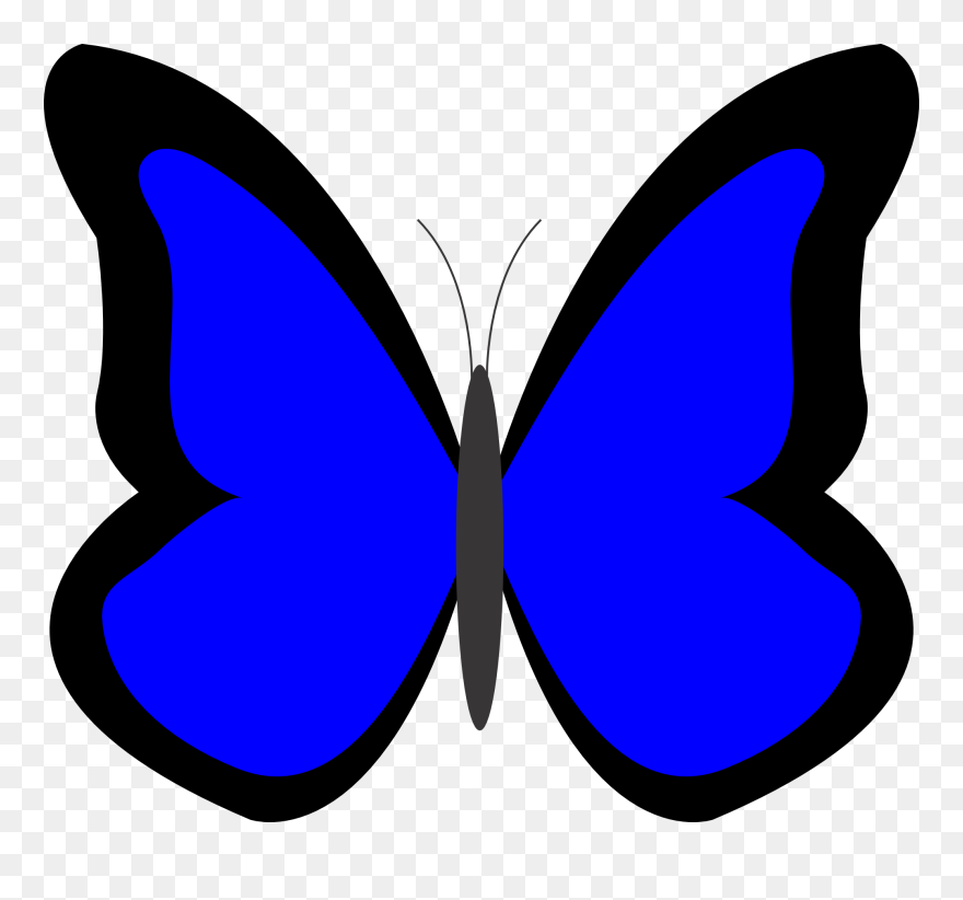 Color Blue Butterfly Clip Art - Png Download