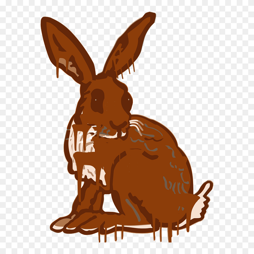 Creepy Chocolate Rabbit Clipart - Rabbit - Png Download