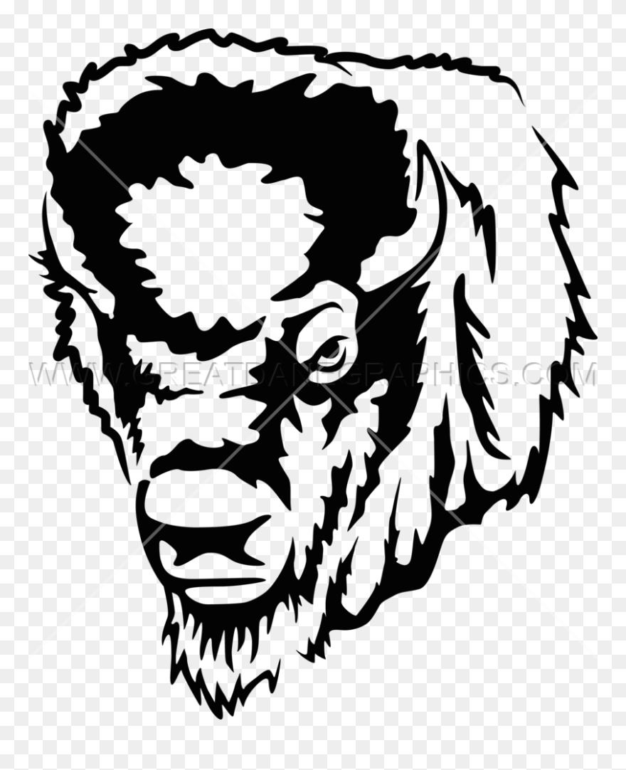 Buffalo Clipart Black And White - Buffalo Head Transparent Background - Png Download
