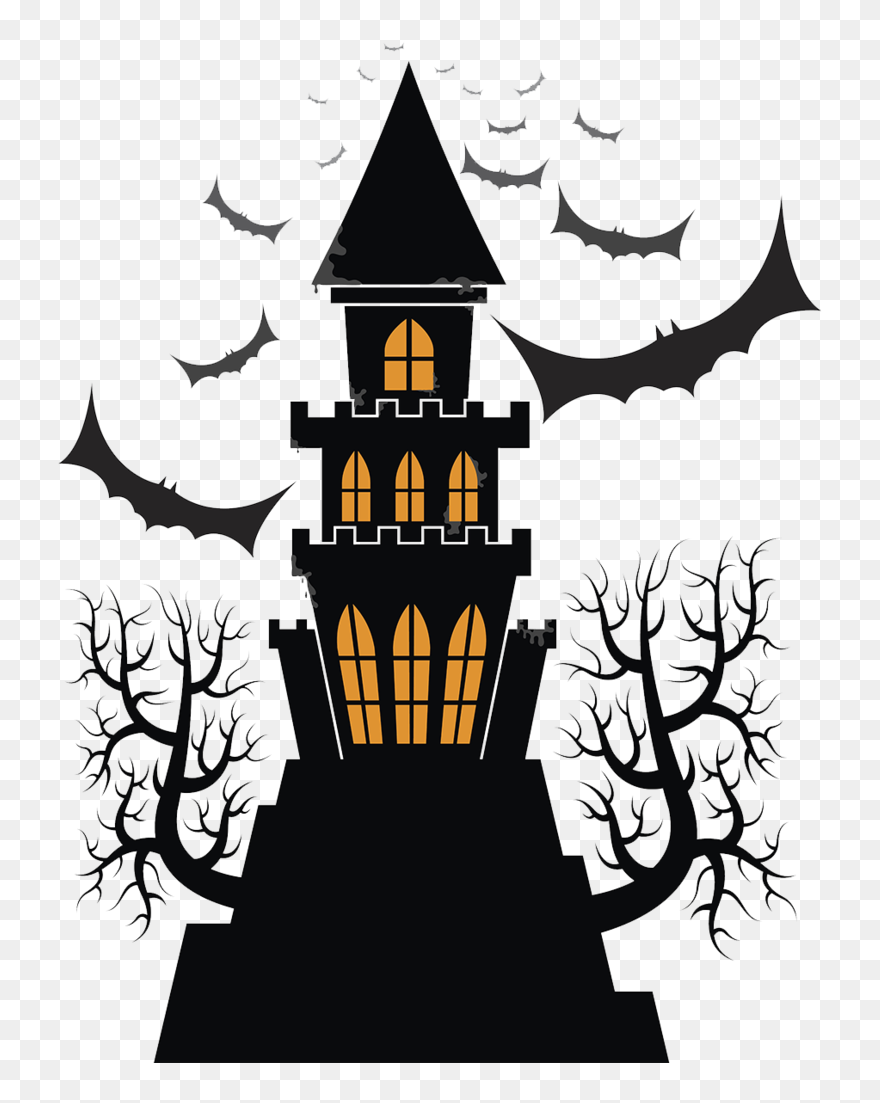 Frankenstein Castle Portable Network Graphics Clip - Silhouette Halloween Mansion Png Transparent Png