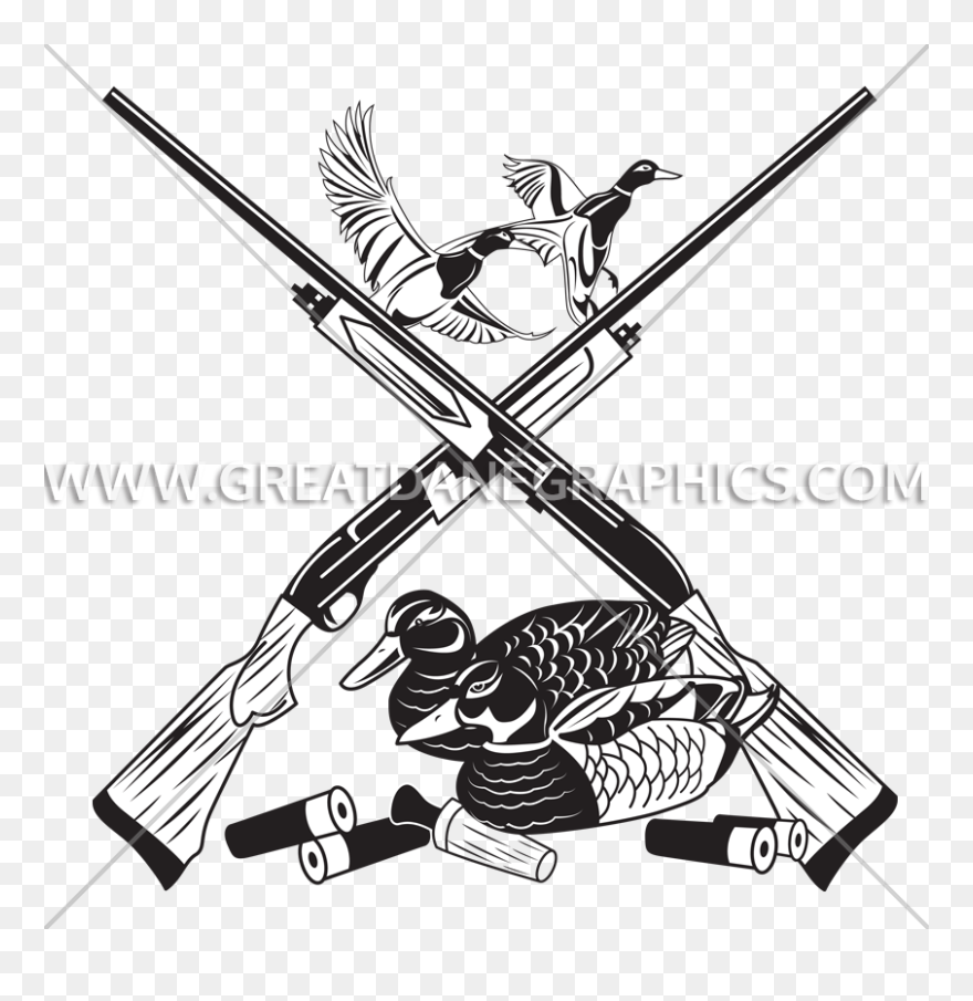 Hunting Fishing And Baseball Clipart Clipart Duck Hunting - Duck Hunting Black And White - Png Download