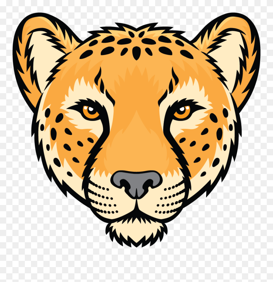 Cheetah Clipart Head - Cheetah Face Clip Art - Png Download