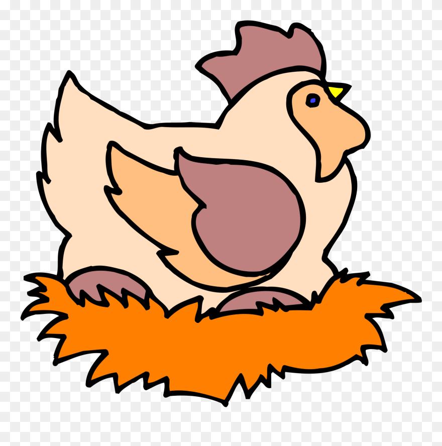 Chicken On A Nest Cartoon Clipart