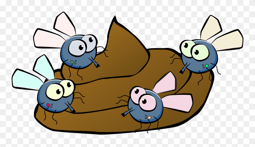 Flies On Turd Clipart - Gambar Kartun Lalat Lucu - Png Download