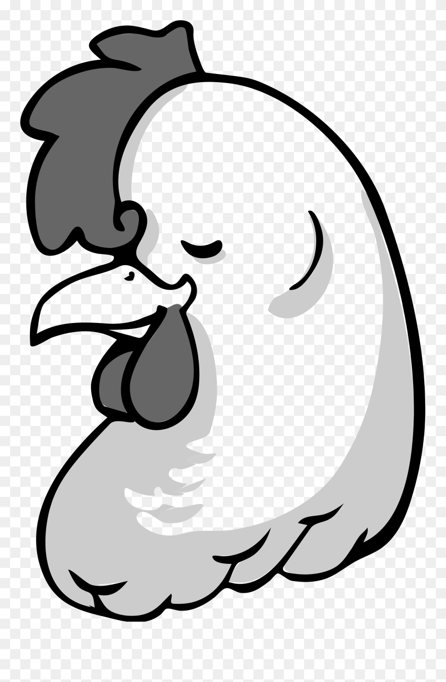 Cartoon Hen Head Clipart - Chicken Head Clip Art Black And White - Png Download