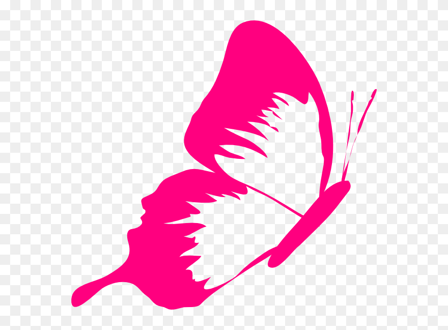 Bow Fuschia Free On - Transparent Background Butterfly Clipart Pink - Png Download