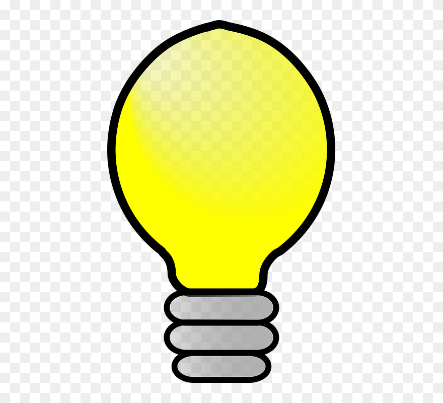 Incandescent Light Bulb Clip Art - Lampada Amarela Png Transparent Png