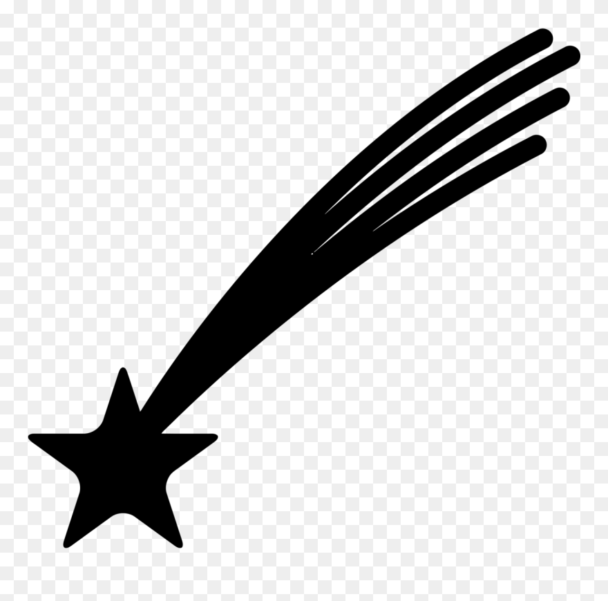 Computer Icons Shooting Stars Clip Art - Black Shooting Star Transparent - Png Download