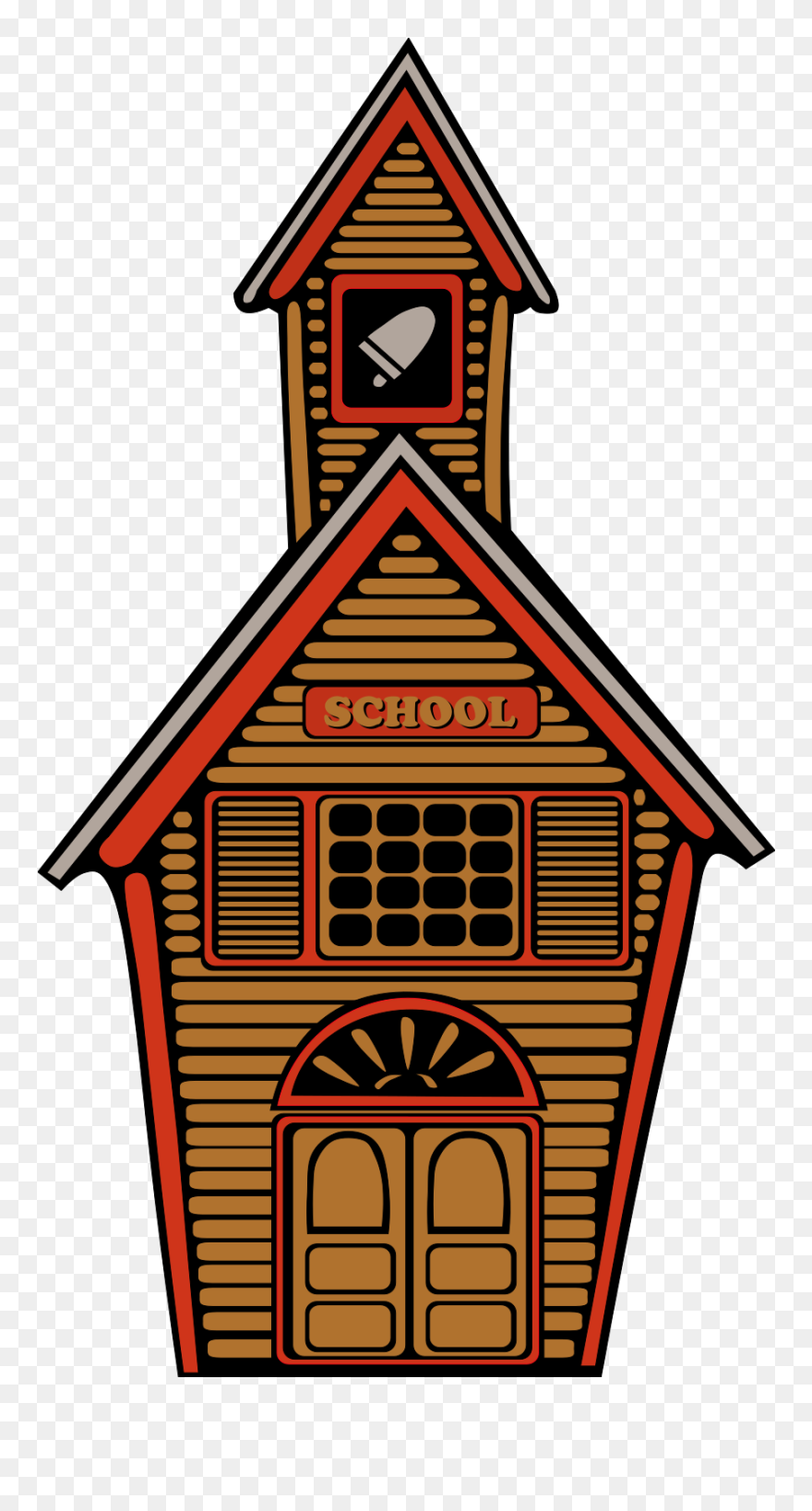 School Building Vector Image - Old School Clip Art - Png Download