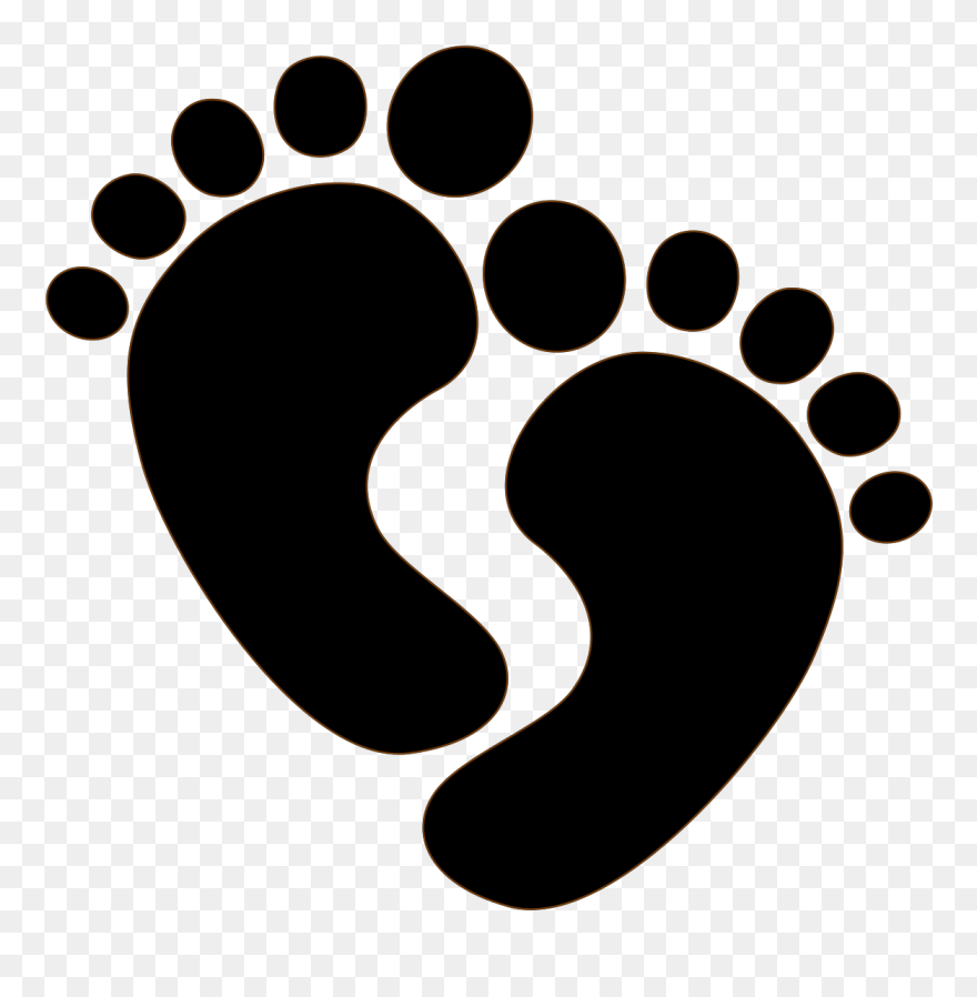 Clipart Baby Feet Silhouette - Png Download