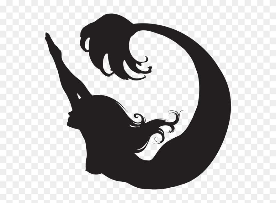 Mermaid Ariel Silhouette - Mermaid Silhouette Clipart Png Transparent Png