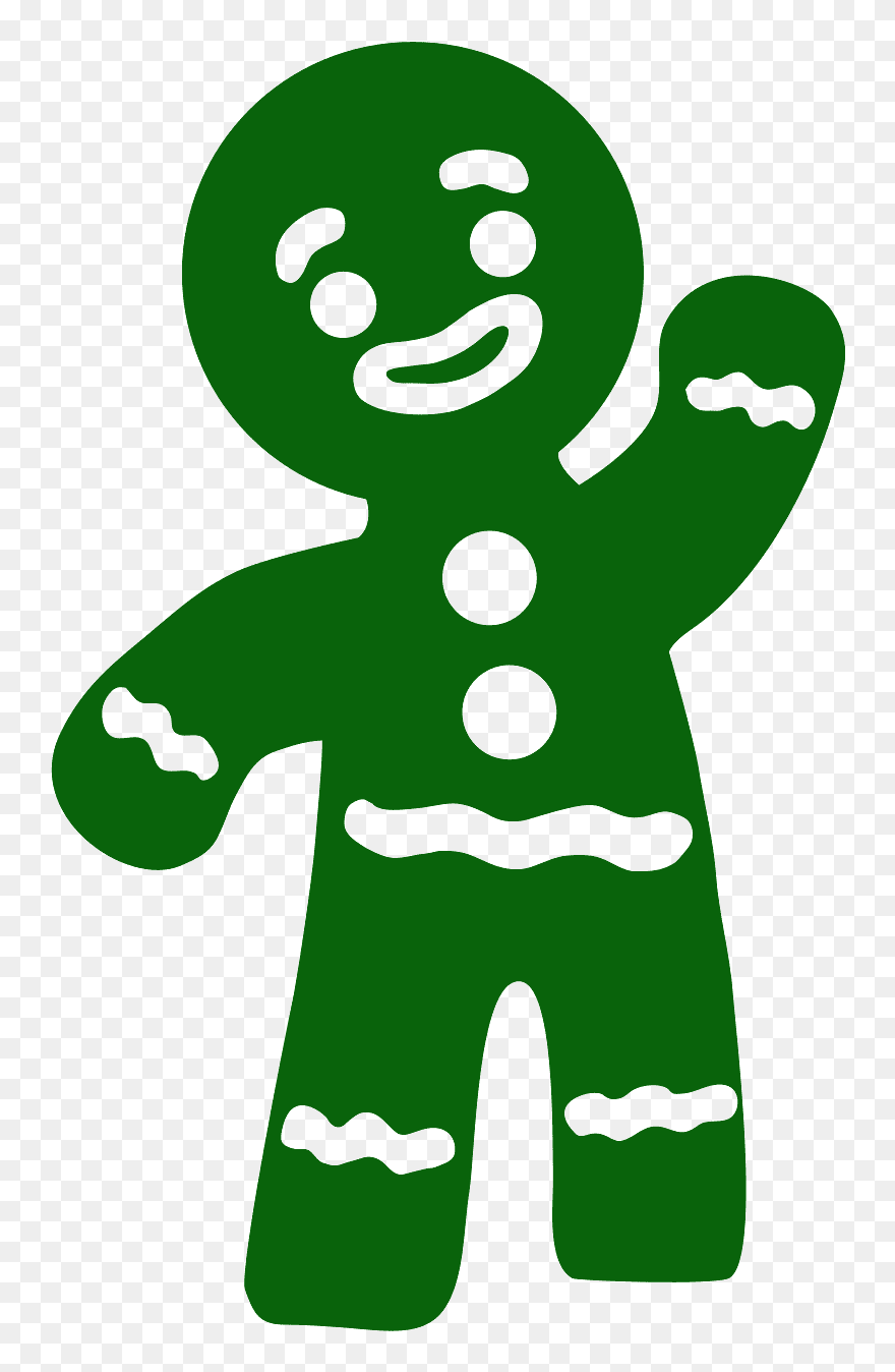 Gingerbread Man Silhouette Clipart