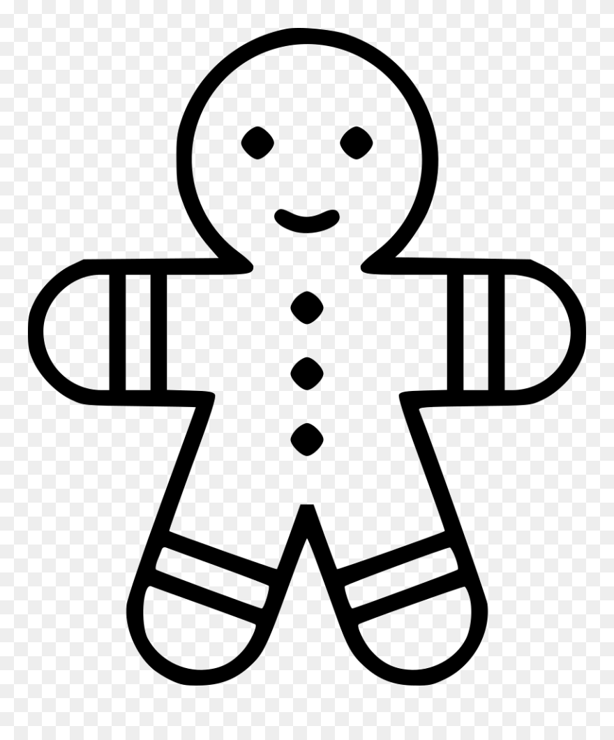 Gingerbread Man Comments - Gingerbread Black And White Clipart - Png Download