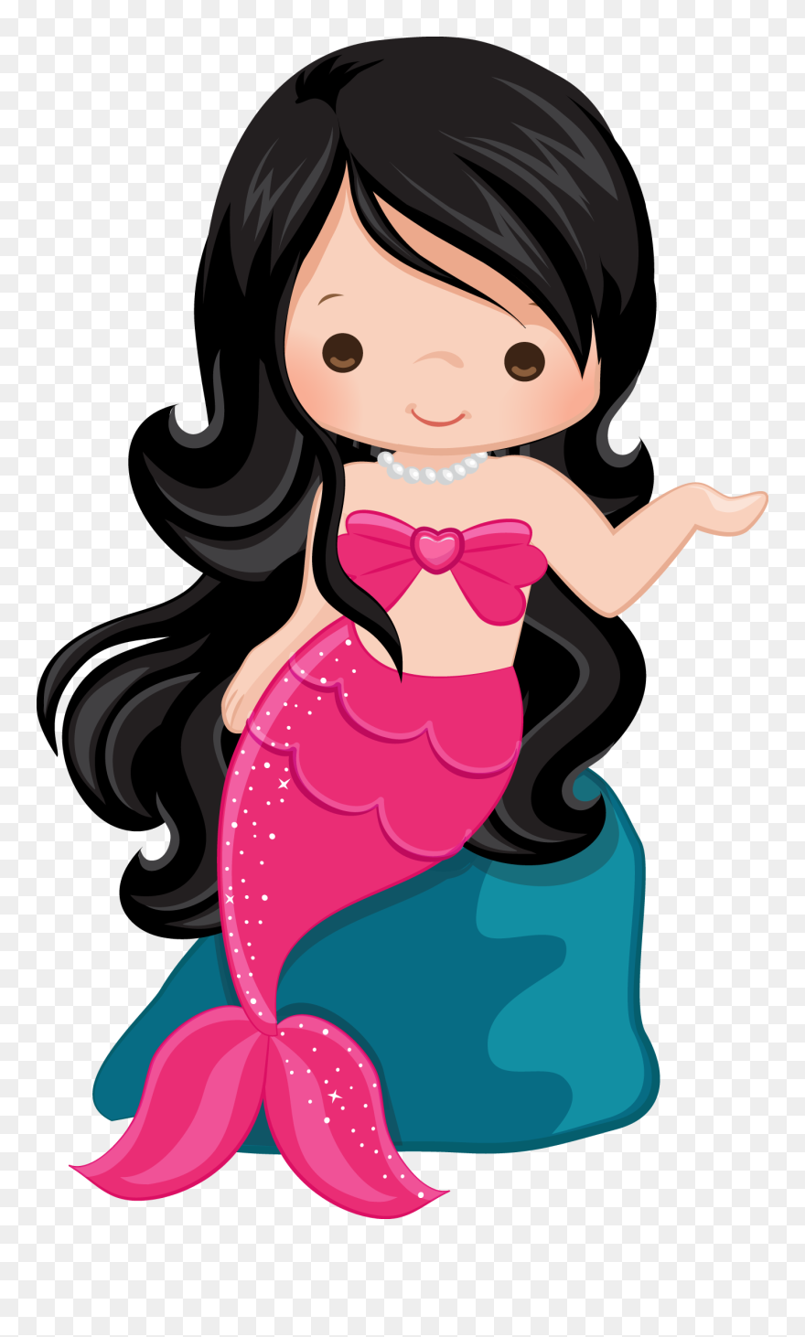 Mermaid Under The Sea Round Edible Icing Cake Topper - Toppers Mermaid Clipart - Png Download