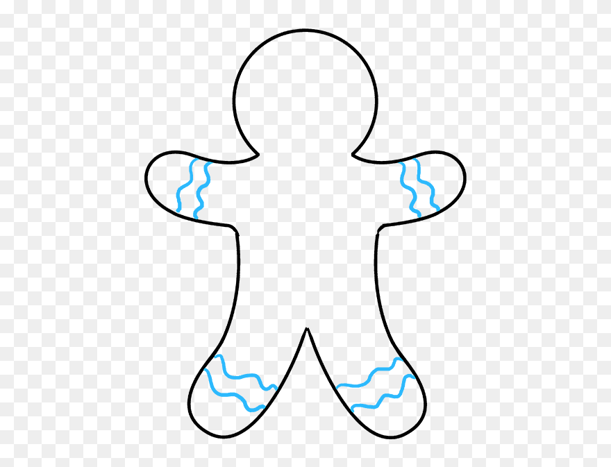 How To Draw Gingerbread Man - Gingerbread Man Drawing Easy Clipart