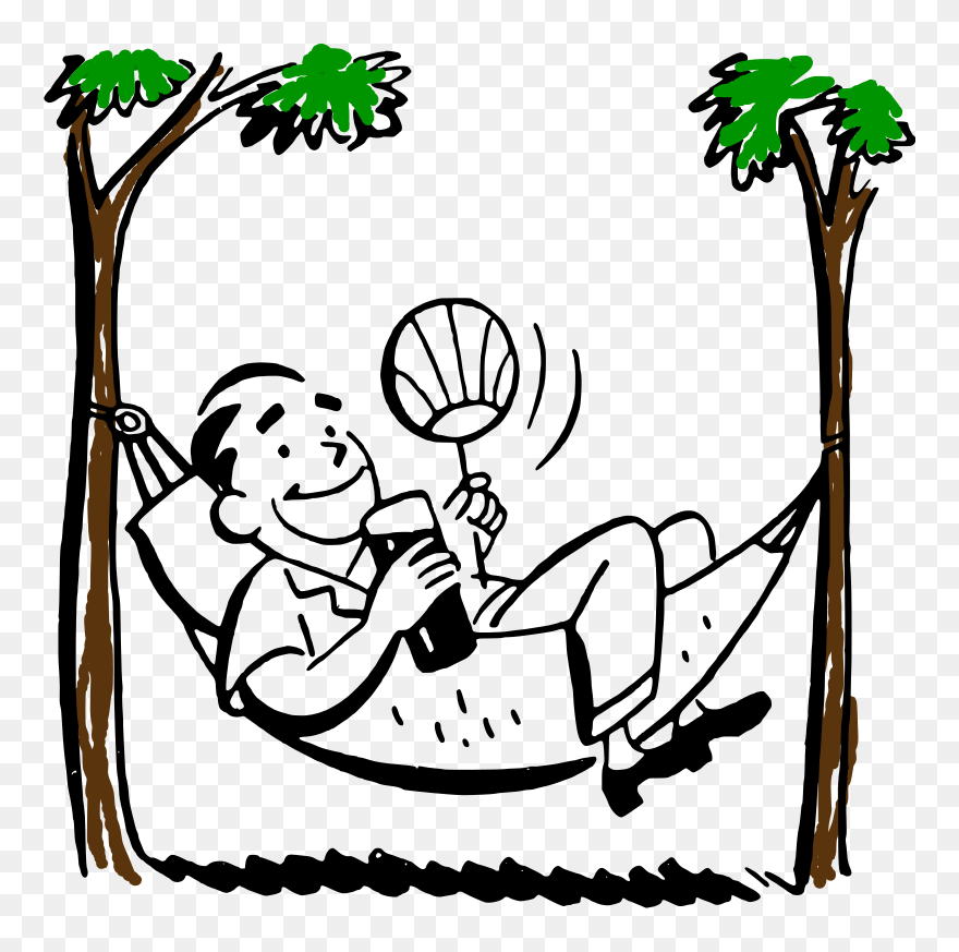 Man In House Clipart Clip Royalty Free Library Clipart - Hammock Relaxing Clipart - Png Download