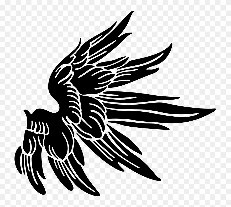 Silhouette Clip Art - Angel Wing Silhouette Png Transparent Png