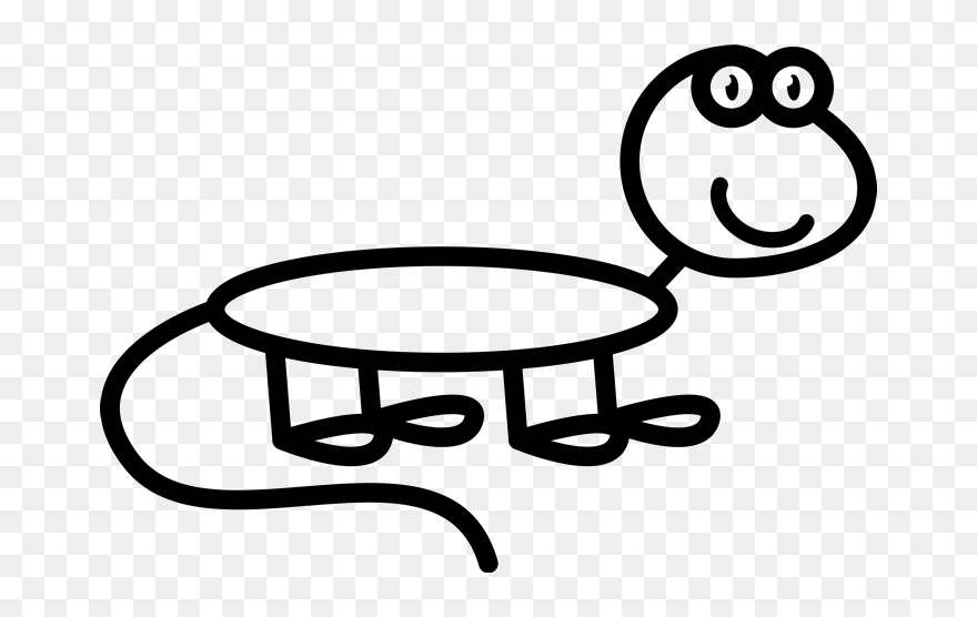 Rubber Stamp Stick Figure - Lizard Outline Clipart