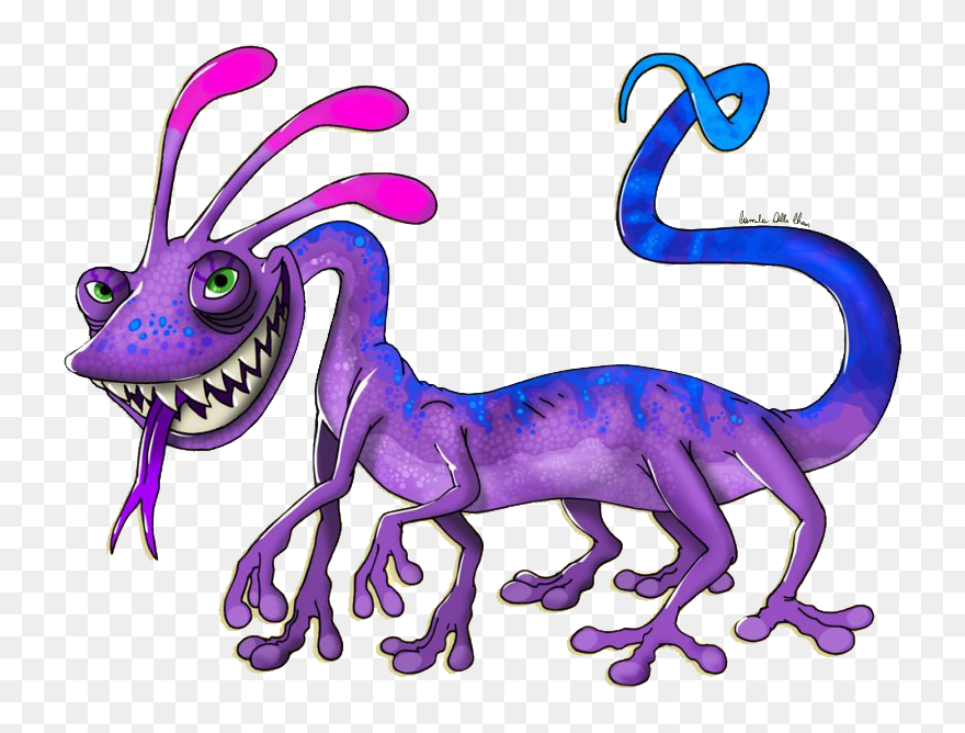 Purple Lizard Png Transparent Image - Cartoon Iguana Clipart