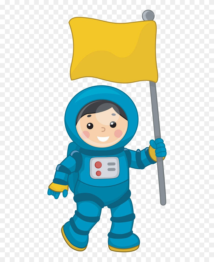 Space Suit Clip Art - Astronaut With Flag Clipart - Png Download