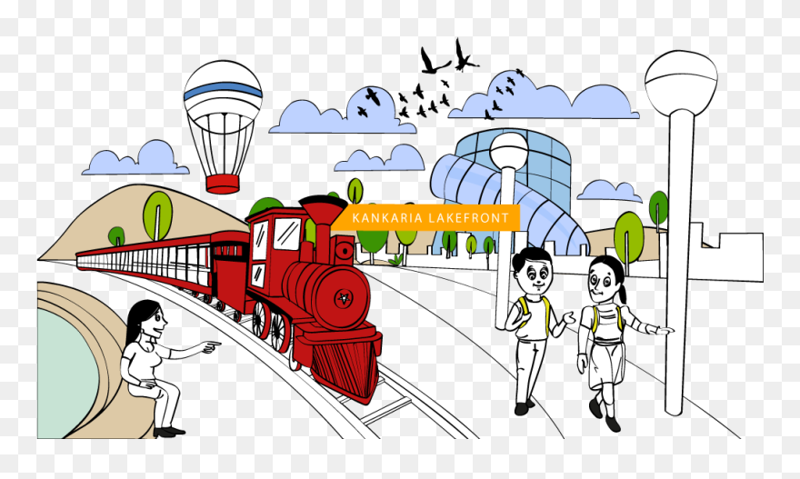 Kankaria Lake Ahmedabad Drawing Clipart