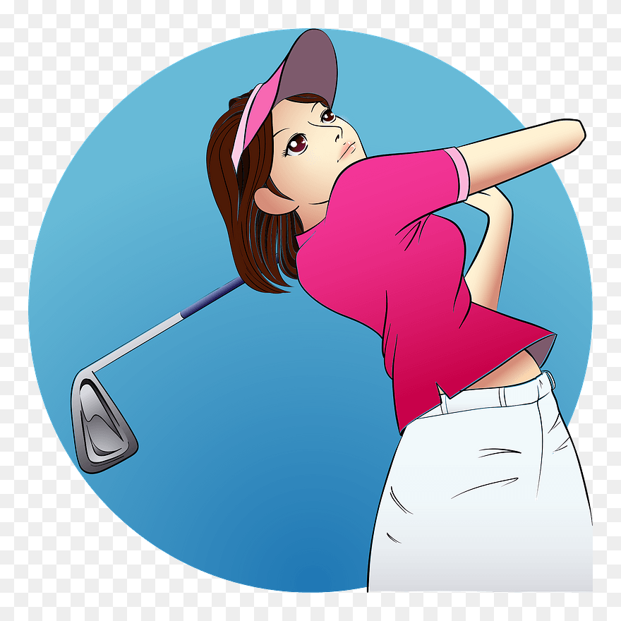 Golf Glofer Sports Clipart - 女子 ゴルフ イラスト - Png Download