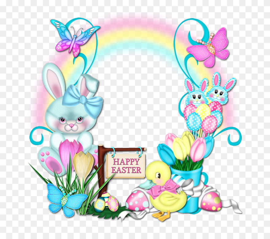 Cadre Png Happy Easter - Cartoon Clipart