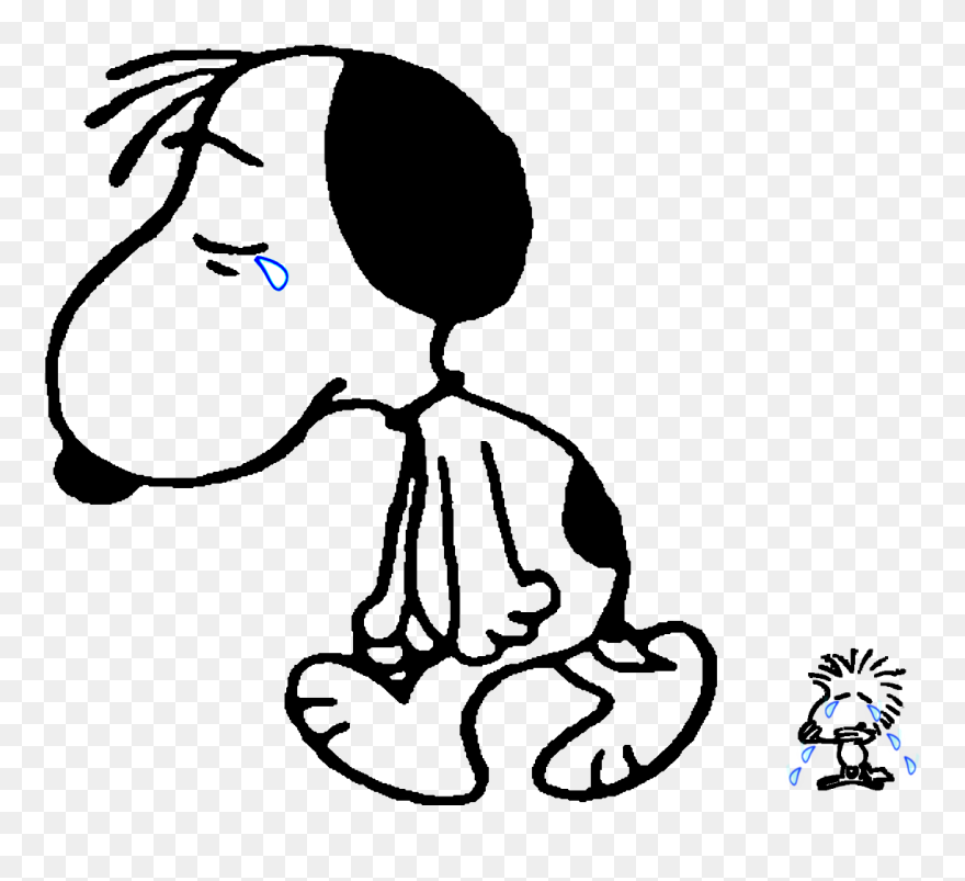 Transparent Snoopy Happy Birthday Clipart - Sad Snoopy Png