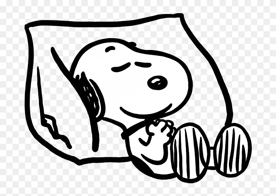 Transparent Snoopy Sleeping Png - Nap Clipart Black And White