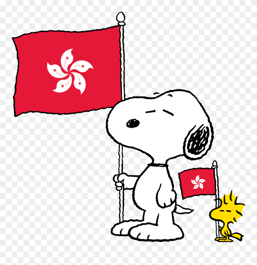 Snoopy Flags - Snoopy And Woodstock Ipad Clipart
