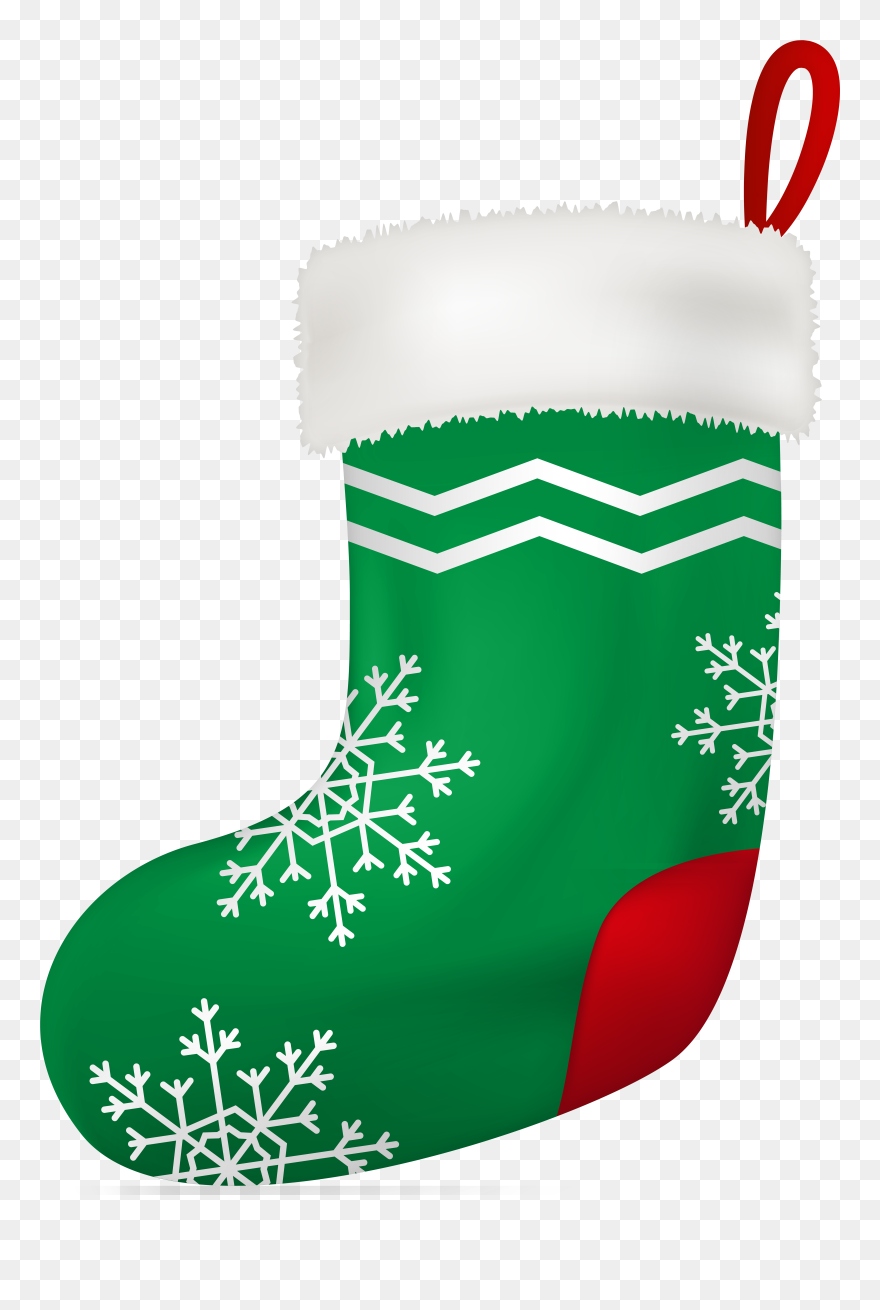 Stockings Clipart Green - Green Christmas Socks Clipart - Png Download