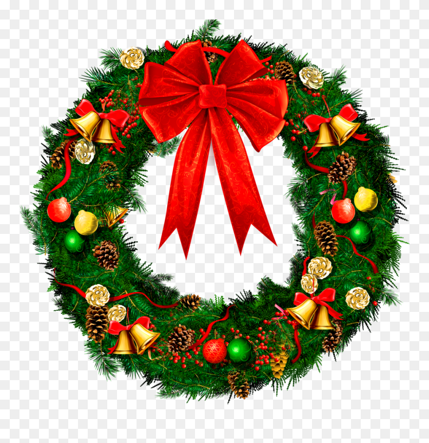 Pictures Of Xmas Wreaths - Christmas Wreath Transparent Clipart