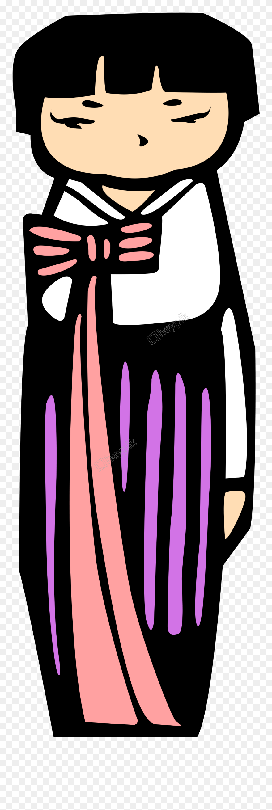 Minority Girl Illustration Commercial Vector Image - Cartoon Clipart