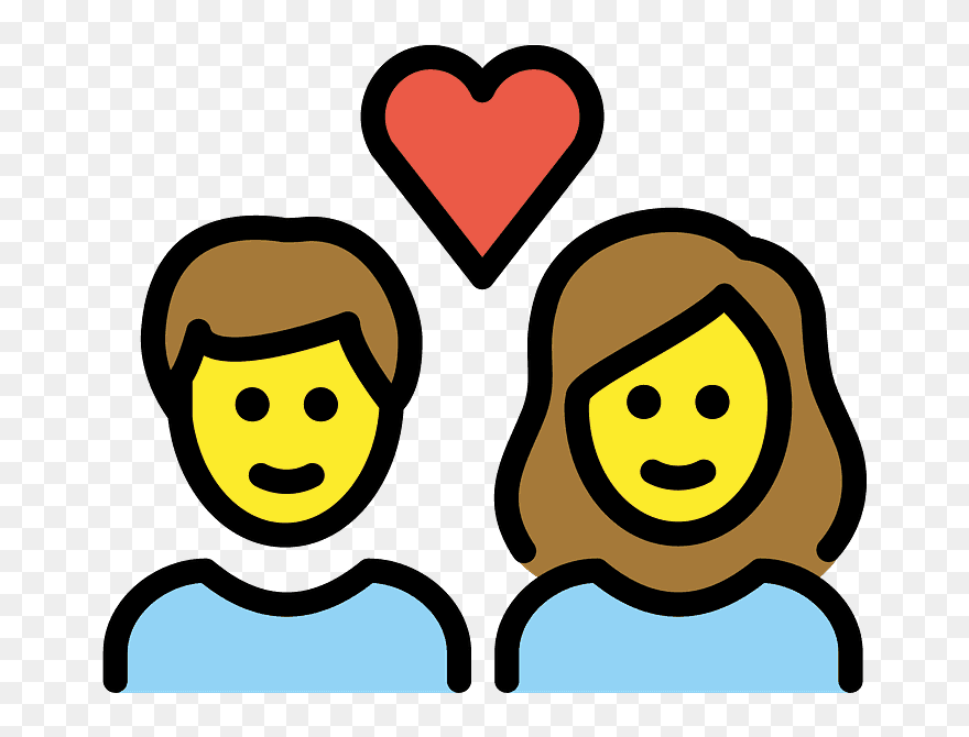 Couple With Heart - Clip Art - Png Download