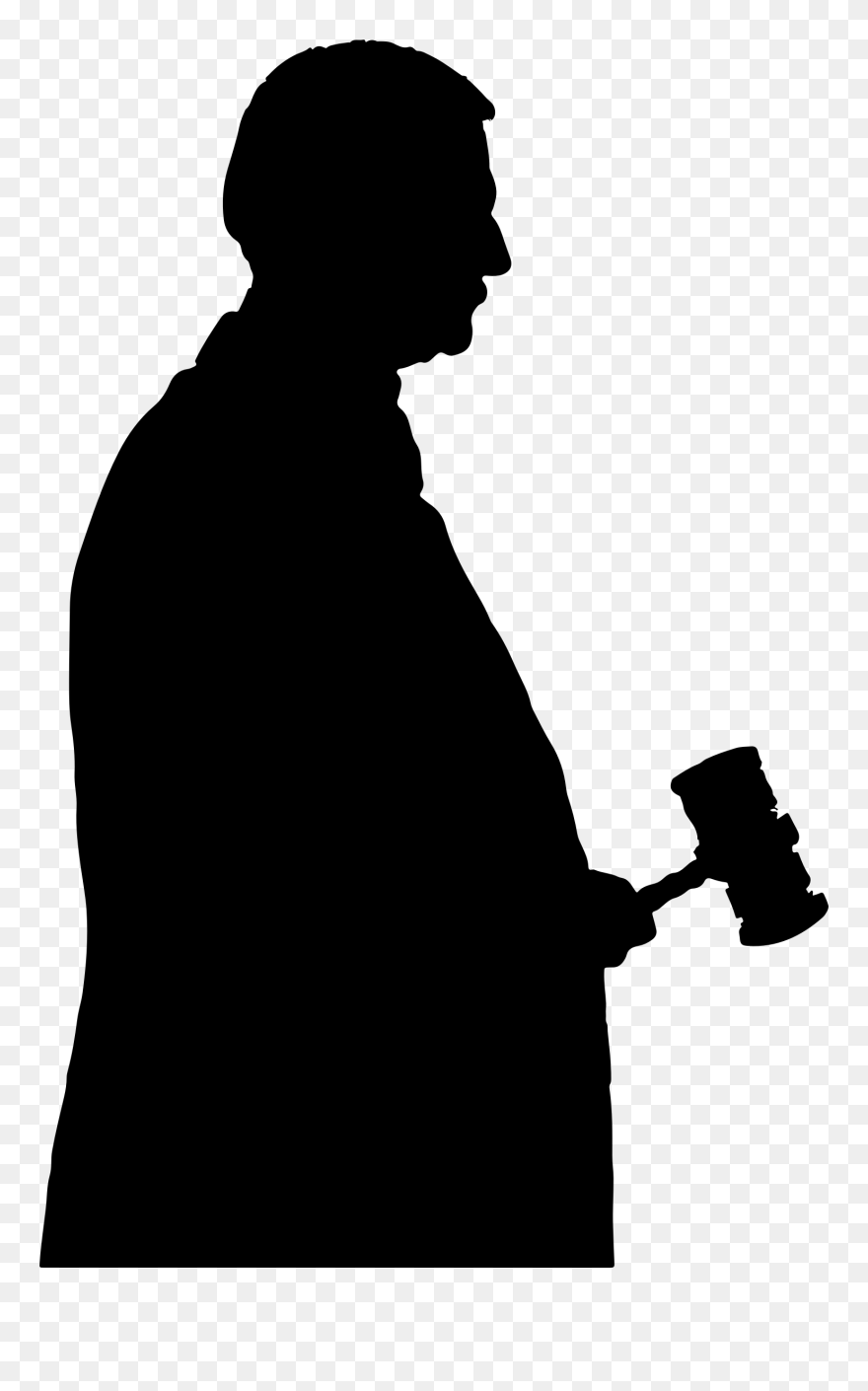 Gavel Portable Network Graphics Clip Art Judge Vector - Judge Silhouette - Png Download