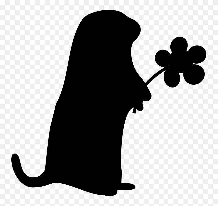 Silhouette,monochrome Photography,small To Medium Sized - Black And White Groundhogs Clipart