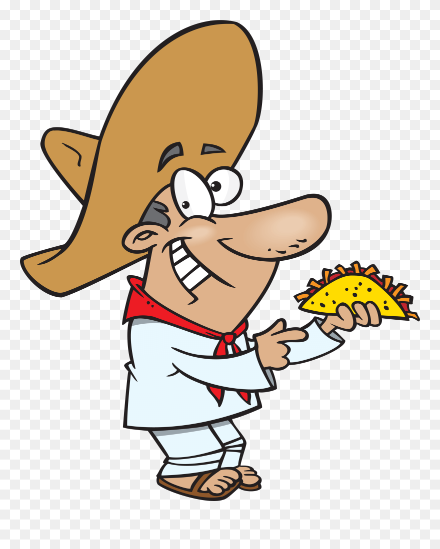 Happy Clipart Taco - Eating Tacos Clipart - Png Download