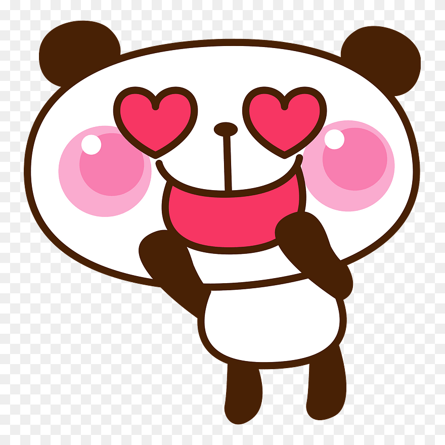 Giant Panda Fall In Love Clipart - 好き フリー 素材 - Png Download