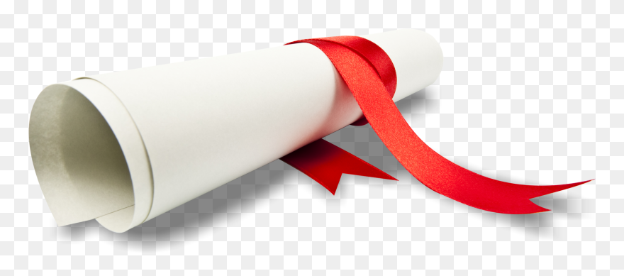 Academic Certificate Graduate Diploma Academic Degree - Paper Roll With Ribbon Clipart
