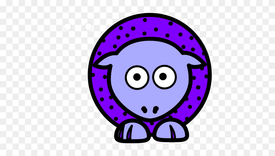 Purple With Black Polka-dots And Blue Feet Wider Body - Cartoon Clipart