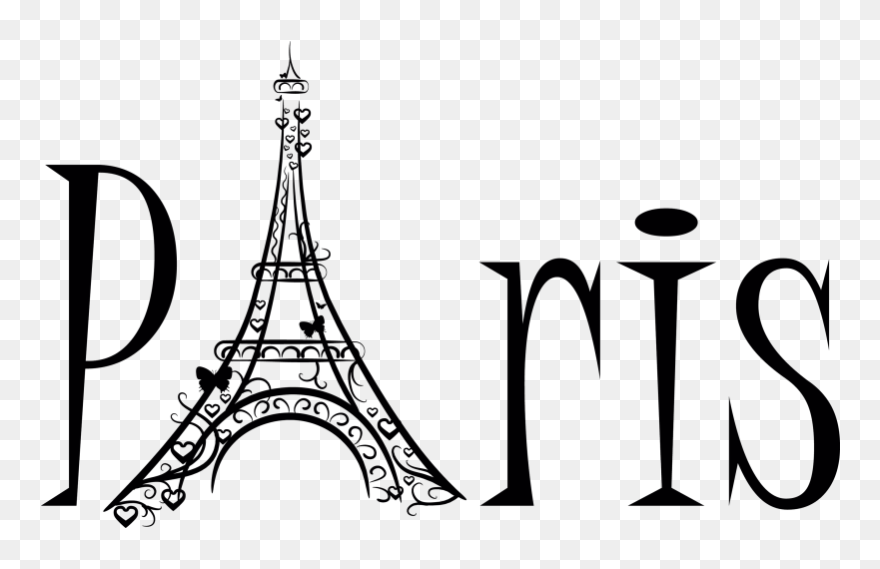 Eiffel Tower Sticker Clip - Tipografia Paris - Png Download