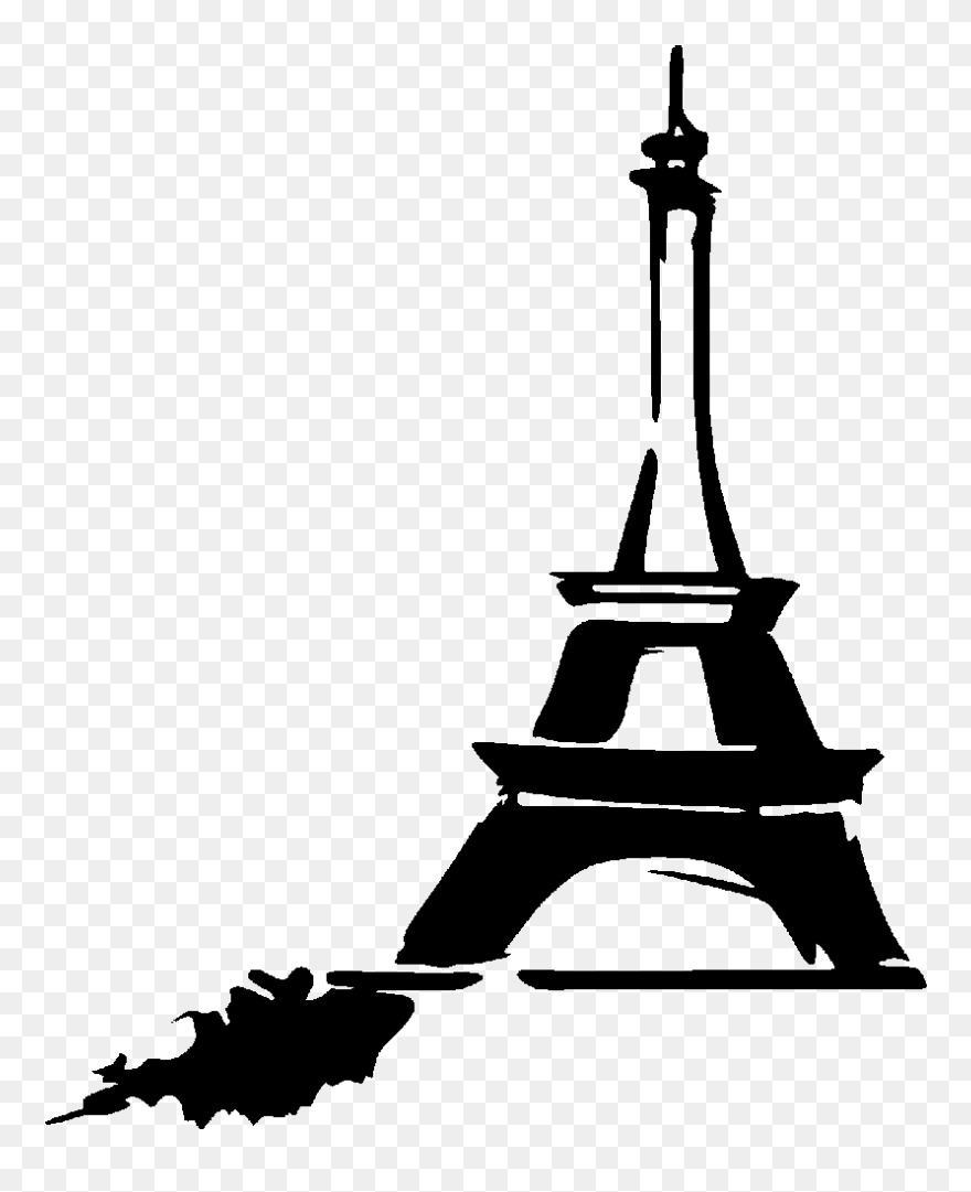 Eiffel Tower Drawing Silhouette - Silhouette Paris Vector Png Clipart