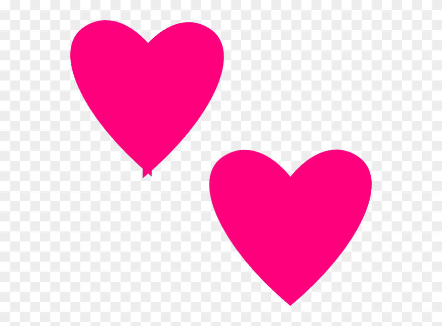 Heart Clipart Clipart Pink Double Heart - Hot Pink Heart Png Transparent Png
