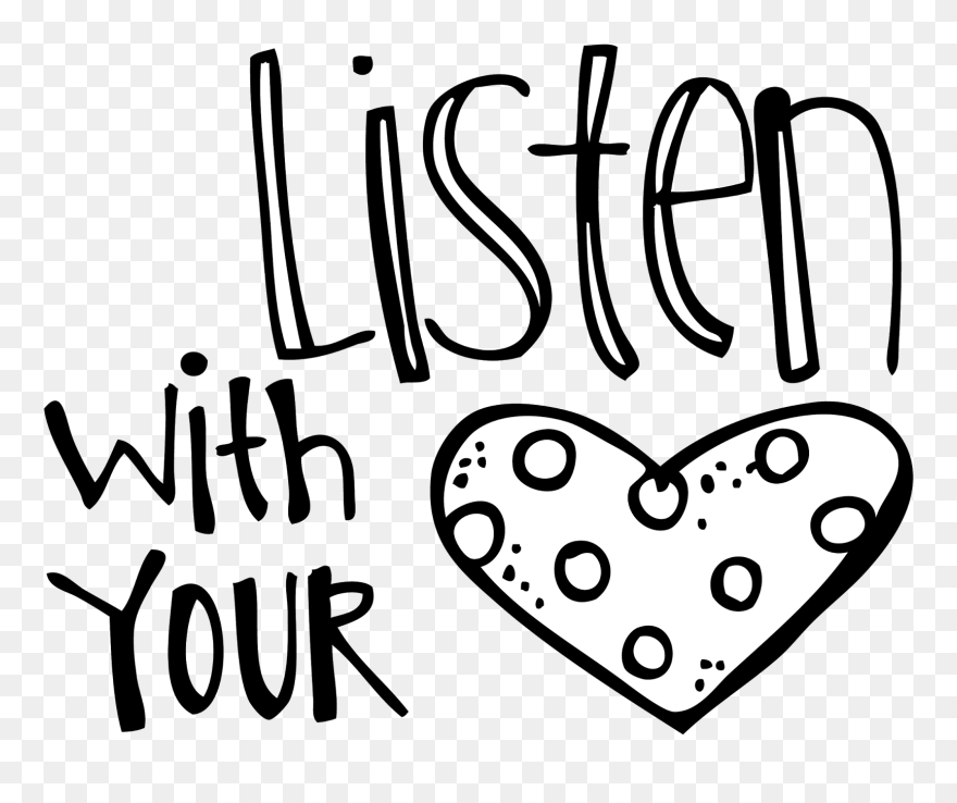 Heart Clipart Calligraphy - Listening Heart Clip Art - Png Download