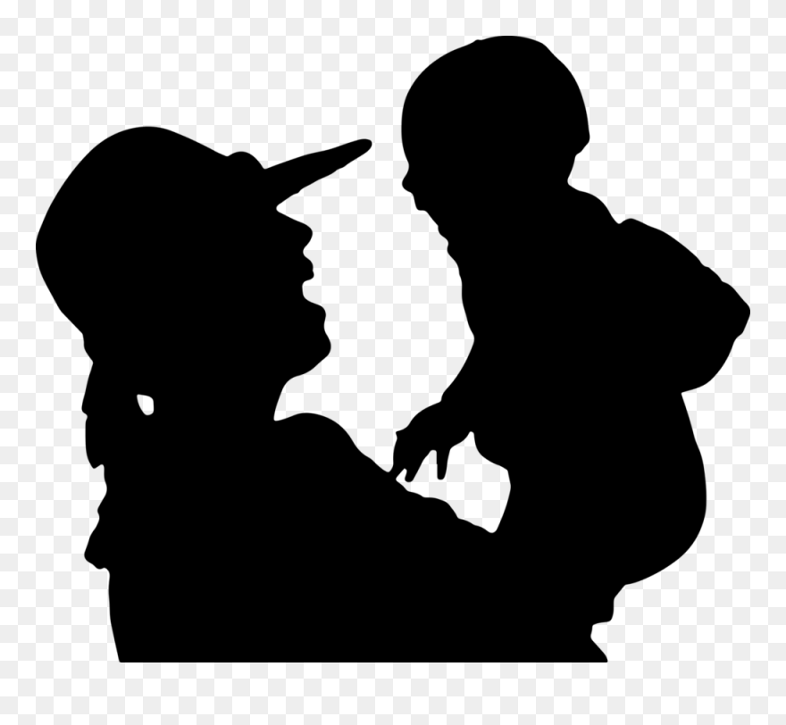 Mother Child Clip Art - Silhouette Mother And Child Clip Art - Png Download