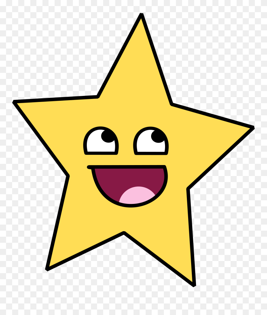 Shooting Star Clipart Cartoon - Star With A Face - Png Download