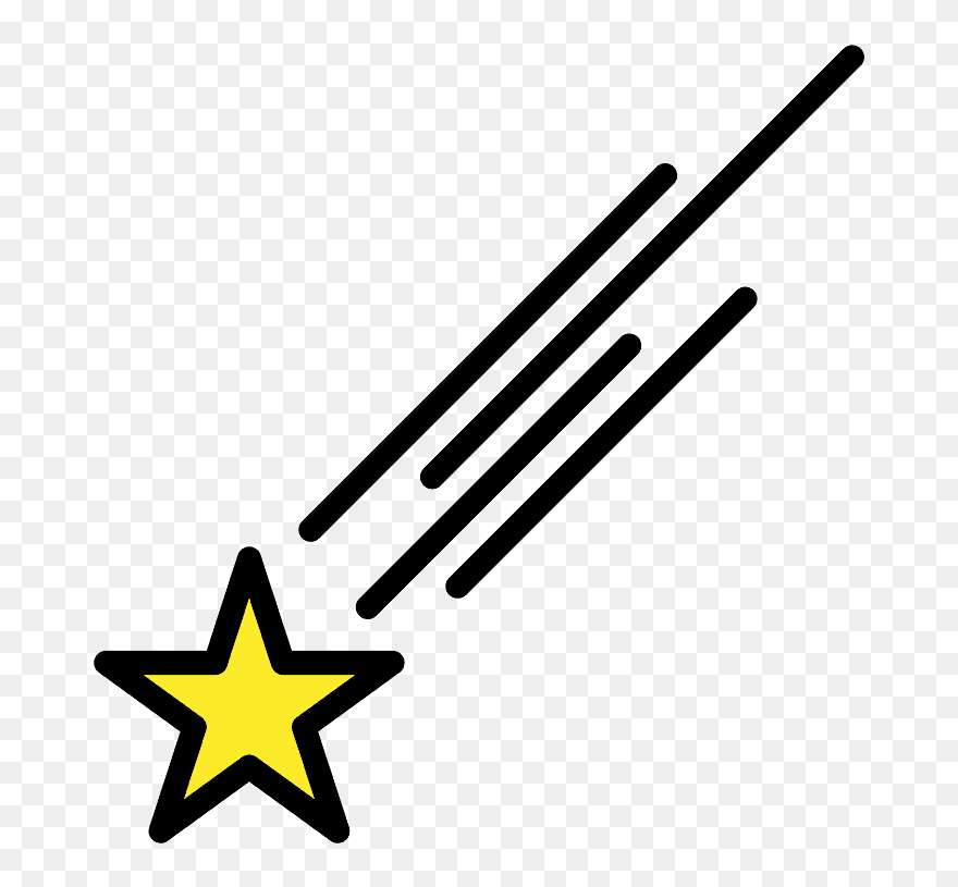 Shooting Star Emoji Clipart - Islamic Symbol - Png Download